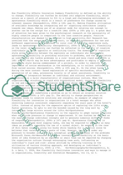 Flexibility facilitates innovation