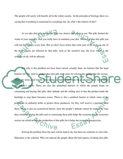 To Persuade People to Refrain from Taking Diet Pills