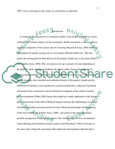 Health Assessment Practice in the Clinical Setting of Medical-Surgical Ward