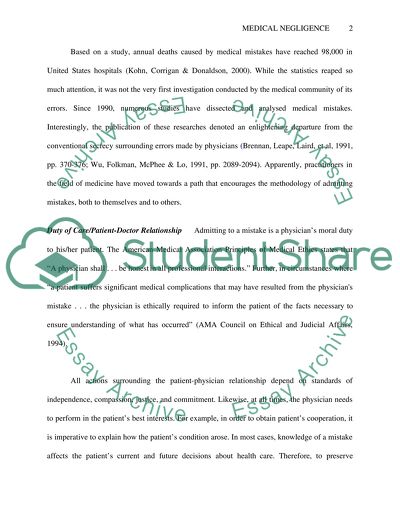 Medical Mistakes, Informed Consent and Litigation