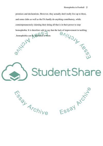 A critical review of Homophobia in football: the FA and clubs response