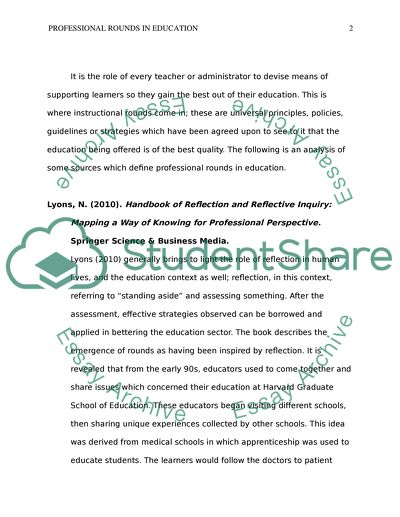 Professional Rounds in Education