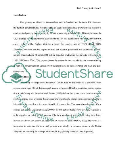 Fuel Poverty in Scotland
