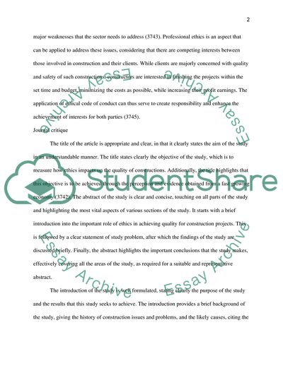 How Professional Ethics Impact Construction Quality