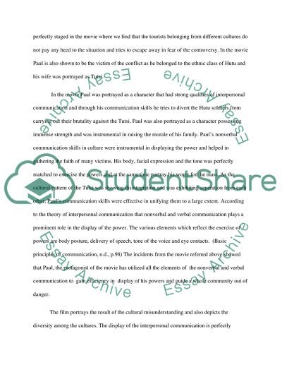 Intercultural communication in the film Hotel Rwanda