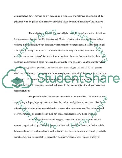 Prisons as Total Intitutions