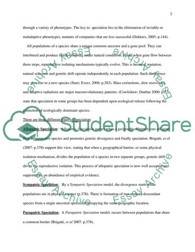 The Creation of New Species by the Mechanism of Speciation