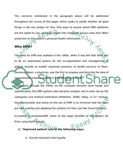 Privacy of lectronic medical records