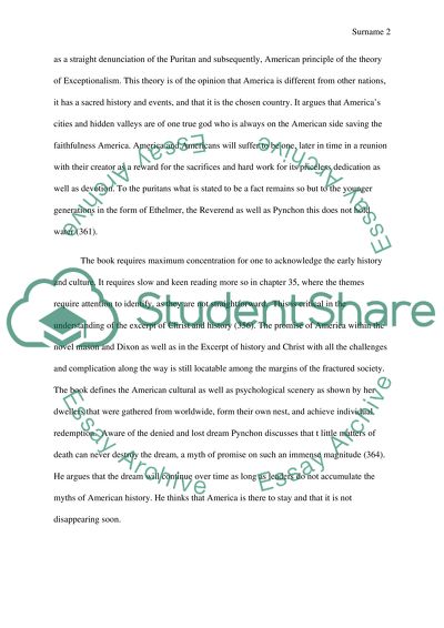 Review on Mason and Dixon chapter 35 by thomas pynchon