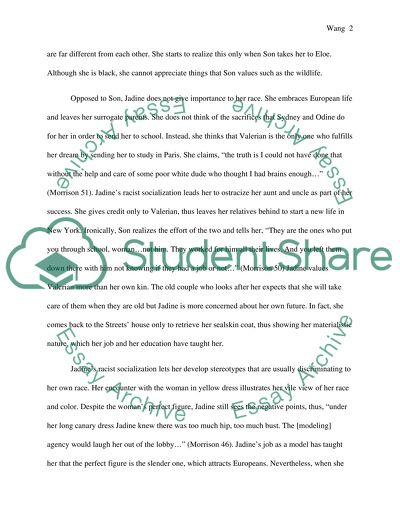 PTSS Patterns in Tony Morrisons Tar Baby