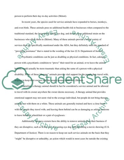 Therapy Animals are Service Animals Too