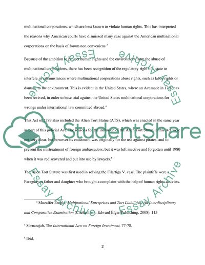 American and Canadian Laws on Multinational Corporations