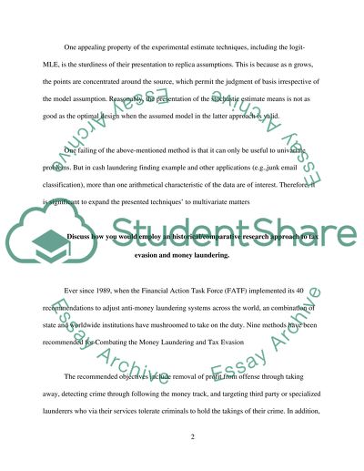 Tax Evasion and Money Laundering