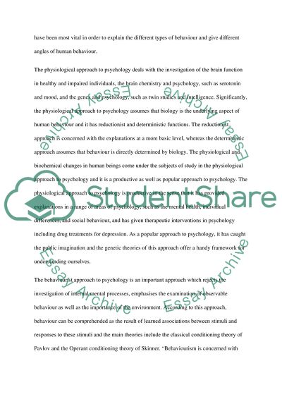 The Five Main Theoretical Approaches to Psychology