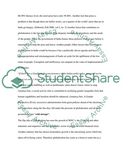 Literature review of Globalization in India