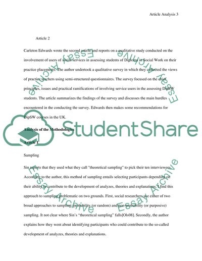 Critically analyse qualitative research articles