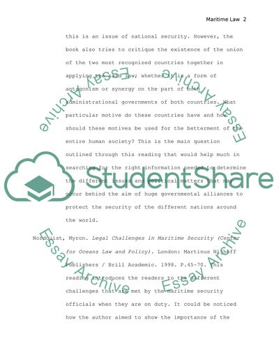 Maritime Security Law and Policy References