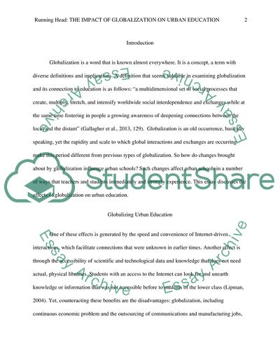 The Impact of Globalization on Urban Education