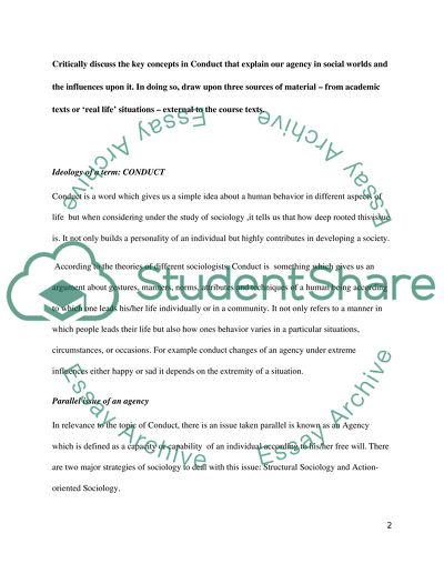 Concepts in Conduct in Social Worlds