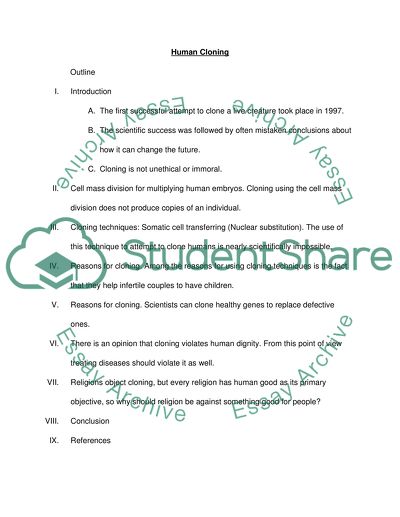 Cloning as not Immoral or Unethical