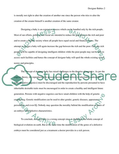 The Concept of Designer Babies or DNA Replacement