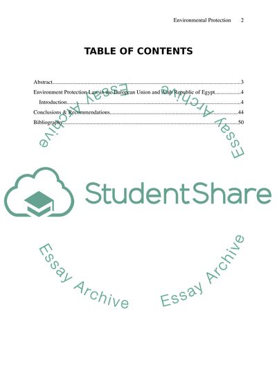 Environment Protection Law in the European Union and Egypt