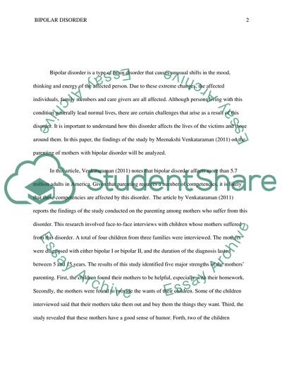 Parenting Among Mothers Suffering from Bipolar Disorder by Venkataraman