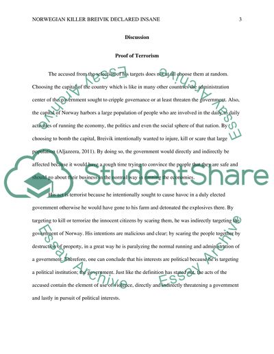 Norwegian Killer Breivik Declared Insane