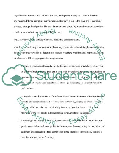 MARKETING COMUNICATION- INTERNAL MARKETING COMMUNICATION