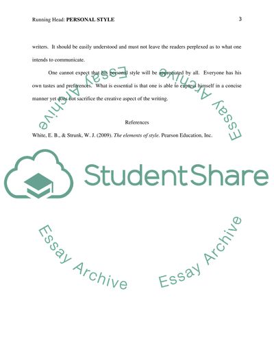 Personal Style of Writer