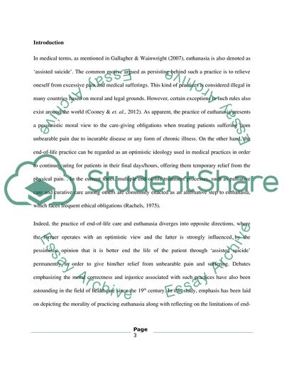 Good Quality End-of-Life Care Removes the Need for Euthanasia