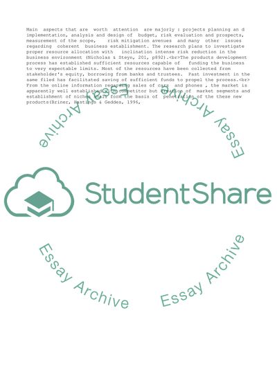 New Car Model and Mobile Phone Products Development