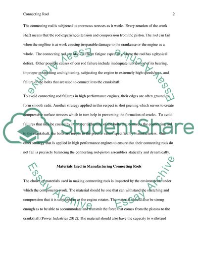Connecting Rod Application