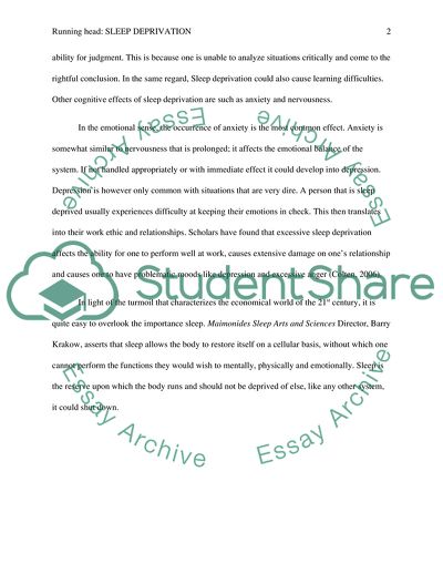 Sleep Deprivation: Causes, Effects and Treatment