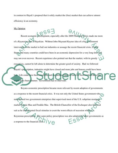 Macroeconomics: Hayek vis-a-vis Keynes