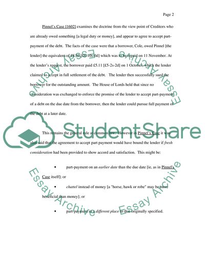 Consideration - Pre-existing Duties and Part Payment of Debts
