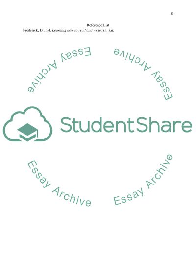 Learning to Read and Write by Frederick Douglass