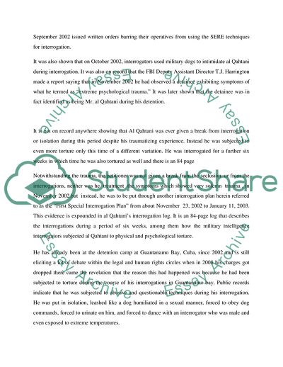 Analysis of Al Qahtani versus Osama Habeas Corpus Petition