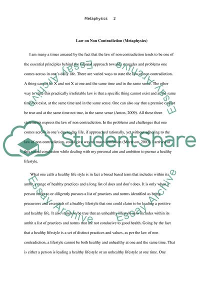 Law of Non Contradiction