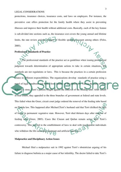 Legal Considerations The Terri Schiavos Case