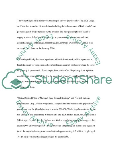 Drug Legislation and the Governments Strategy to Shape Service Provisions