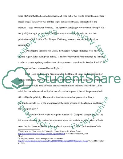 Campbell v Mirror Group Newspaper Ltd