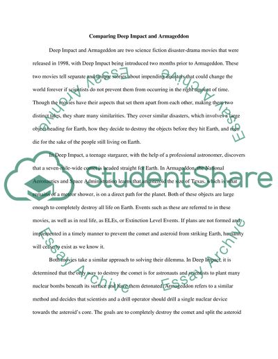 Comparing Deep Impact and Armageddon