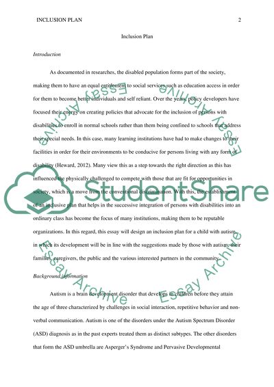 The Inclusion Plan for Children With Autism