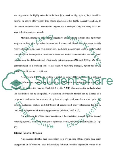 essay about marketing information system