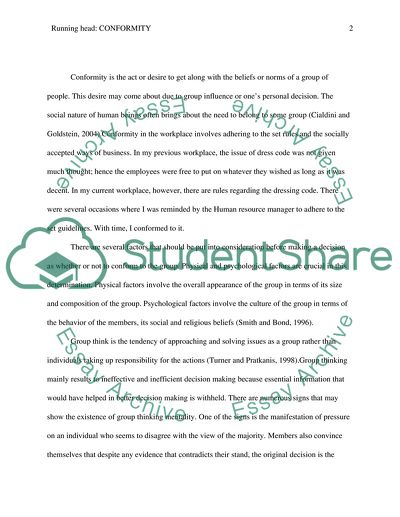 Social Influence Compliance and Conformity