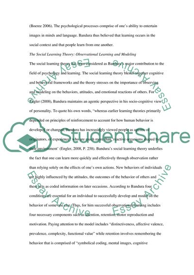 Learning Theories of Albert Bendura