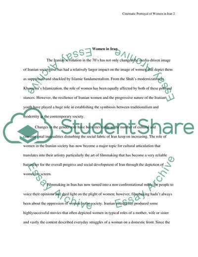 Cinematic Portrayal of Women in Iran