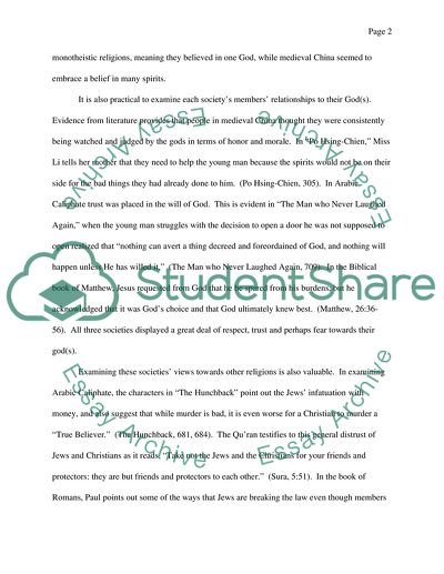 Compare and contrast societies of medieval China, Arabic Caliphate, and Christendom (Western Europe)