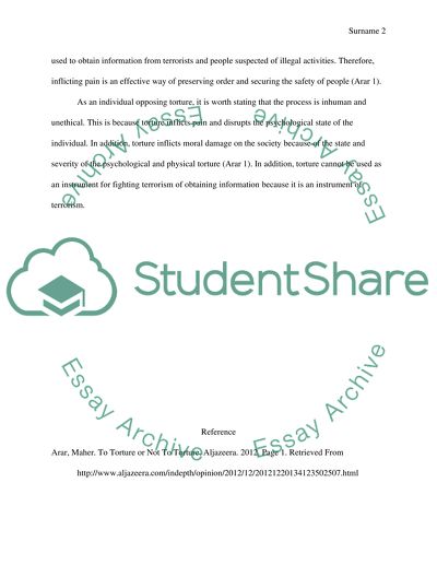 You are wiith torture or no